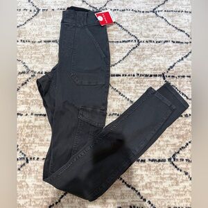 SPANX Women's Stretch Twill Ankle Cargo Pant Washed Black Tall